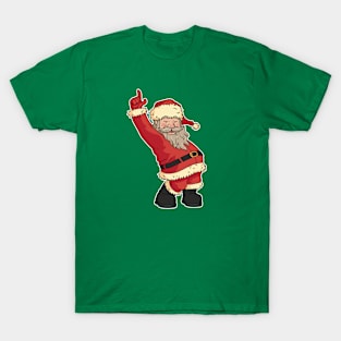 Funny Dancing Santa Claus Cartoon T-Shirt